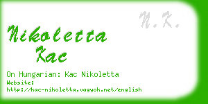 nikoletta kac business card